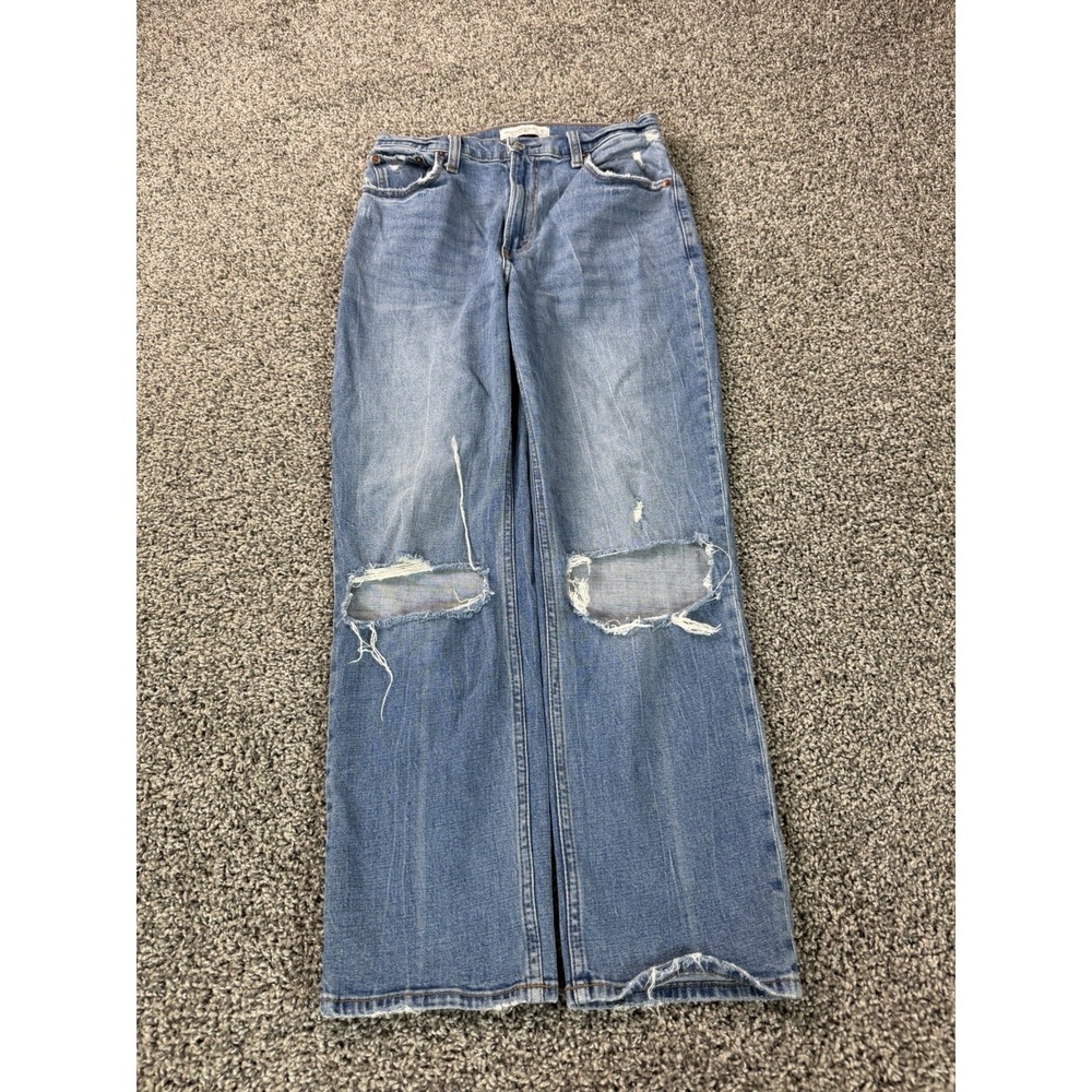 Abercrombie & Fitch The Ankle Straight High Rise Jeans Women's Size 28 Blue